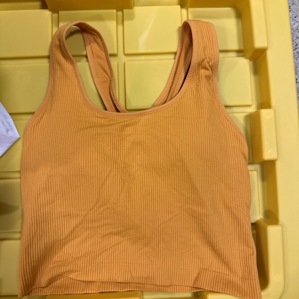 CALIA by Carrie Underwood Ribbed Tank Top in Mustard Orange